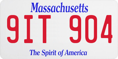 MA license plate 9IT904