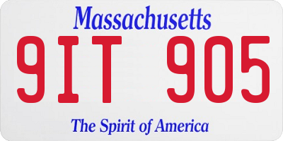 MA license plate 9IT905