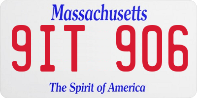 MA license plate 9IT906