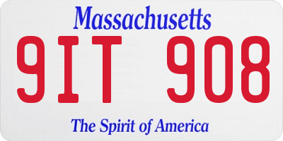MA license plate 9IT908