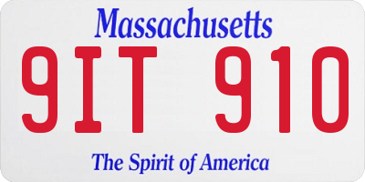MA license plate 9IT910