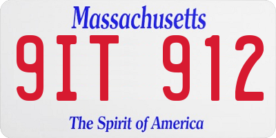 MA license plate 9IT912