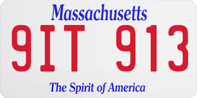 MA license plate 9IT913