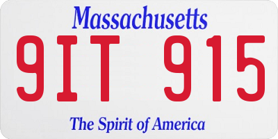 MA license plate 9IT915
