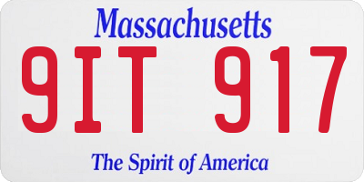 MA license plate 9IT917