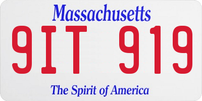 MA license plate 9IT919