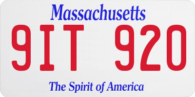 MA license plate 9IT920