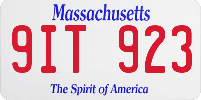 MA license plate 9IT923