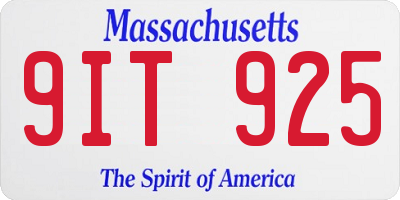 MA license plate 9IT925