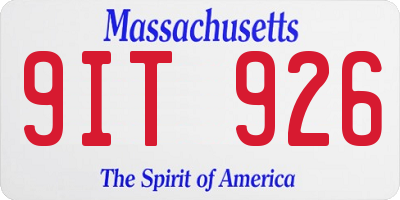 MA license plate 9IT926