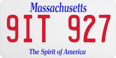 MA license plate 9IT927