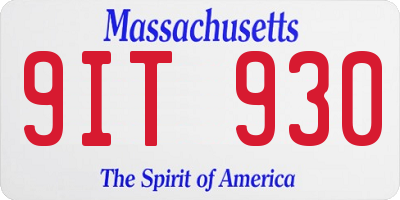 MA license plate 9IT930
