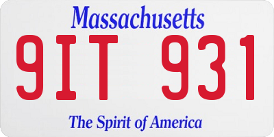 MA license plate 9IT931