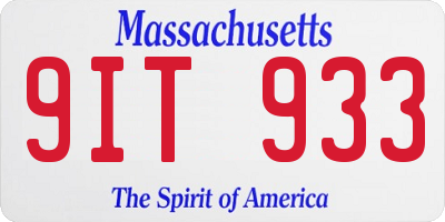 MA license plate 9IT933