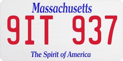 MA license plate 9IT937