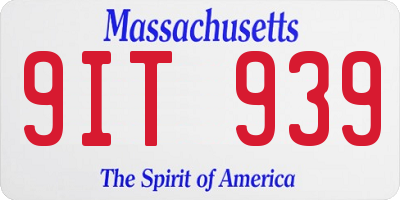 MA license plate 9IT939