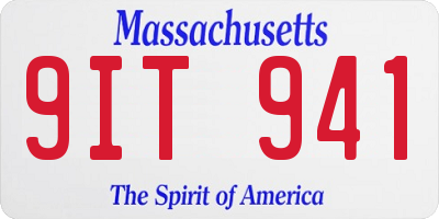 MA license plate 9IT941