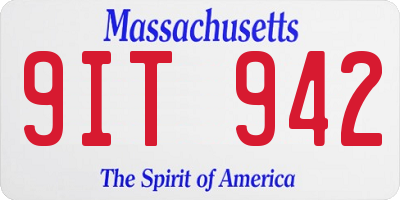 MA license plate 9IT942