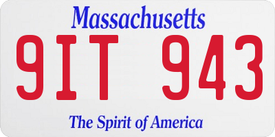 MA license plate 9IT943