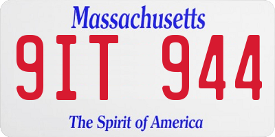 MA license plate 9IT944
