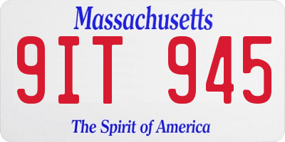 MA license plate 9IT945