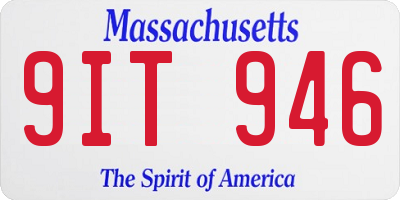 MA license plate 9IT946