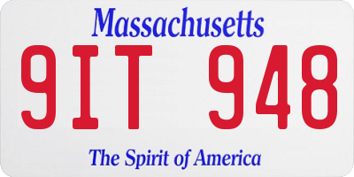 MA license plate 9IT948