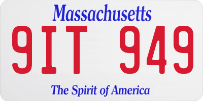 MA license plate 9IT949