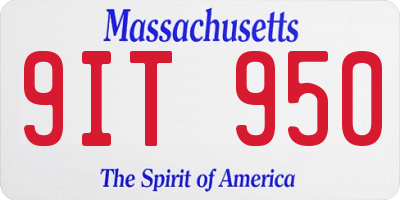 MA license plate 9IT950