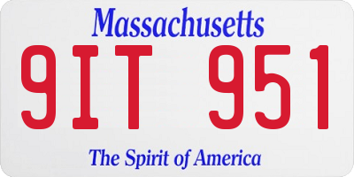 MA license plate 9IT951