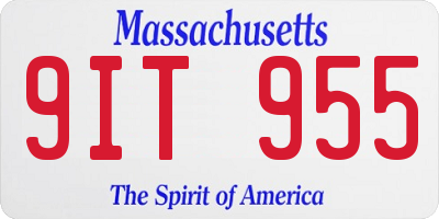 MA license plate 9IT955