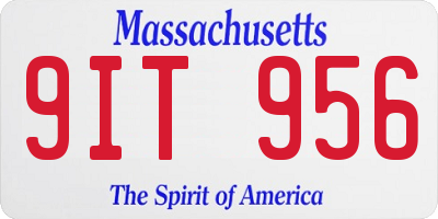 MA license plate 9IT956