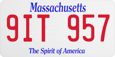 MA license plate 9IT957