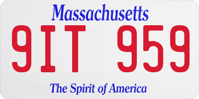 MA license plate 9IT959