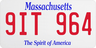MA license plate 9IT964