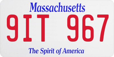 MA license plate 9IT967