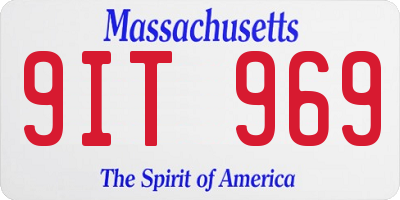 MA license plate 9IT969