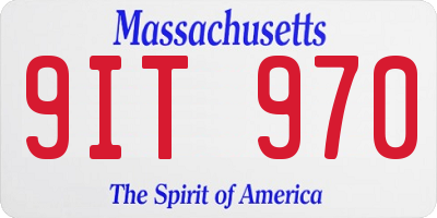 MA license plate 9IT970