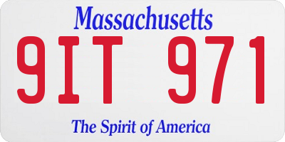 MA license plate 9IT971