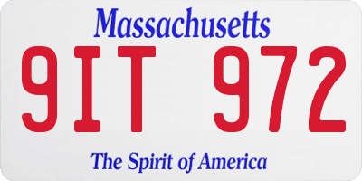 MA license plate 9IT972