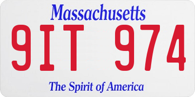 MA license plate 9IT974