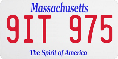MA license plate 9IT975
