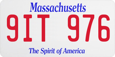 MA license plate 9IT976