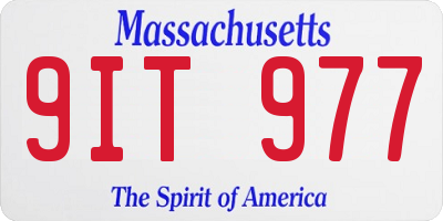 MA license plate 9IT977