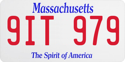 MA license plate 9IT979