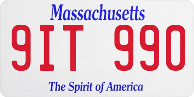MA license plate 9IT990