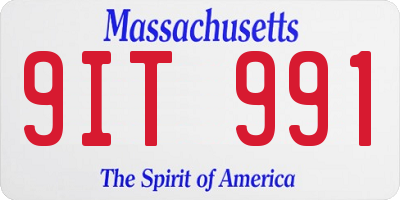 MA license plate 9IT991