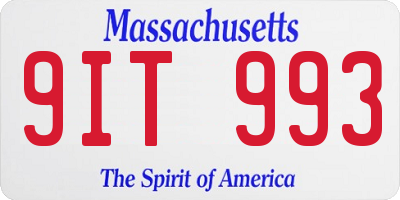MA license plate 9IT993