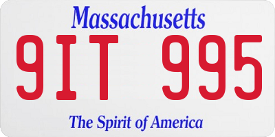 MA license plate 9IT995