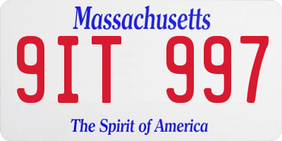 MA license plate 9IT997